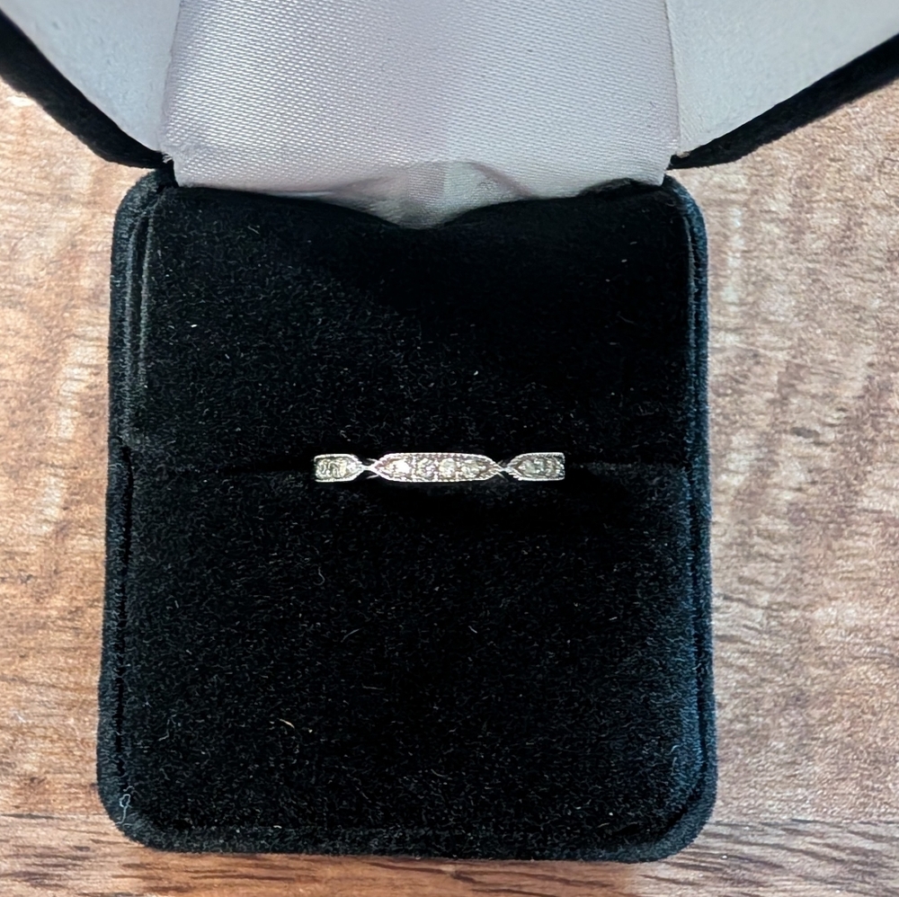 Milgrain Art Deco Full Eternity Wedding Ring Size 5